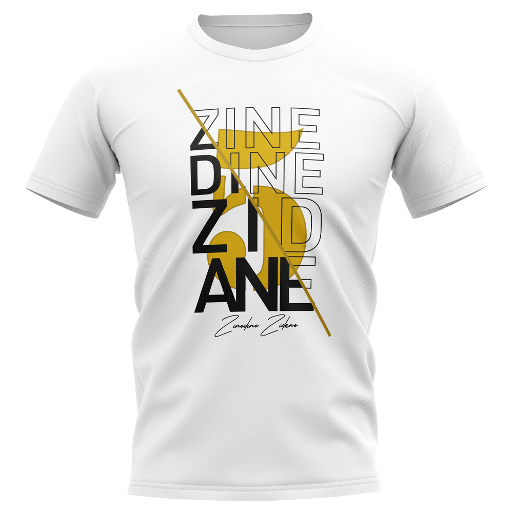 Zinedine Zidane Real Madrid Graphic Signature T-Shirt (White)