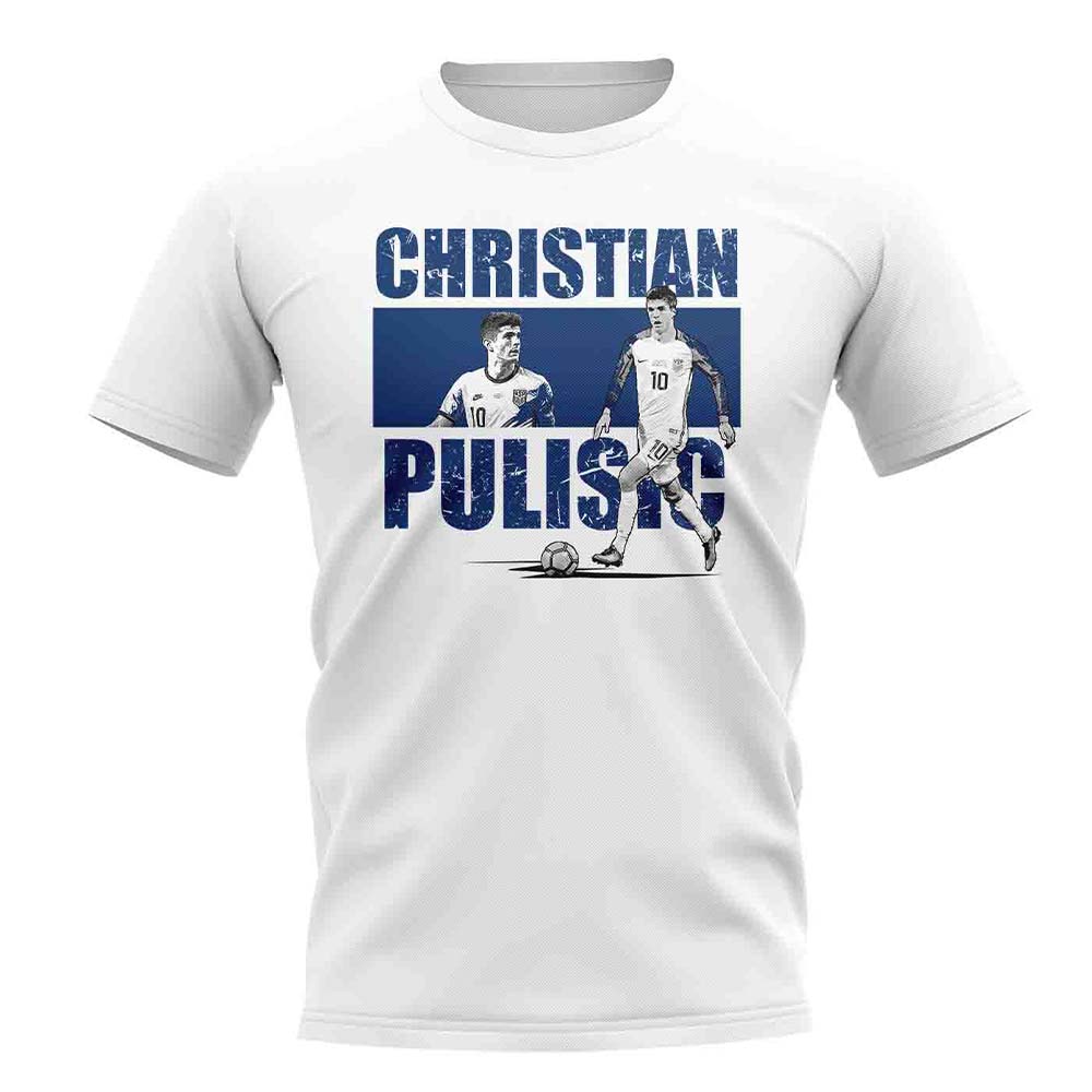 Christian Pulisic Player Collage T-Shirt (White)