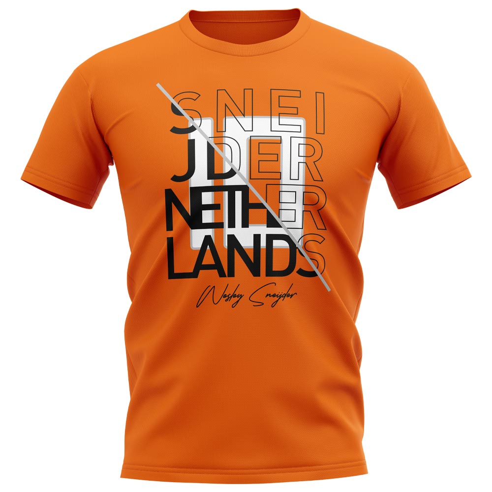 Wesley Sneijder Holland Graphic Signature T-Shirt (Orange)