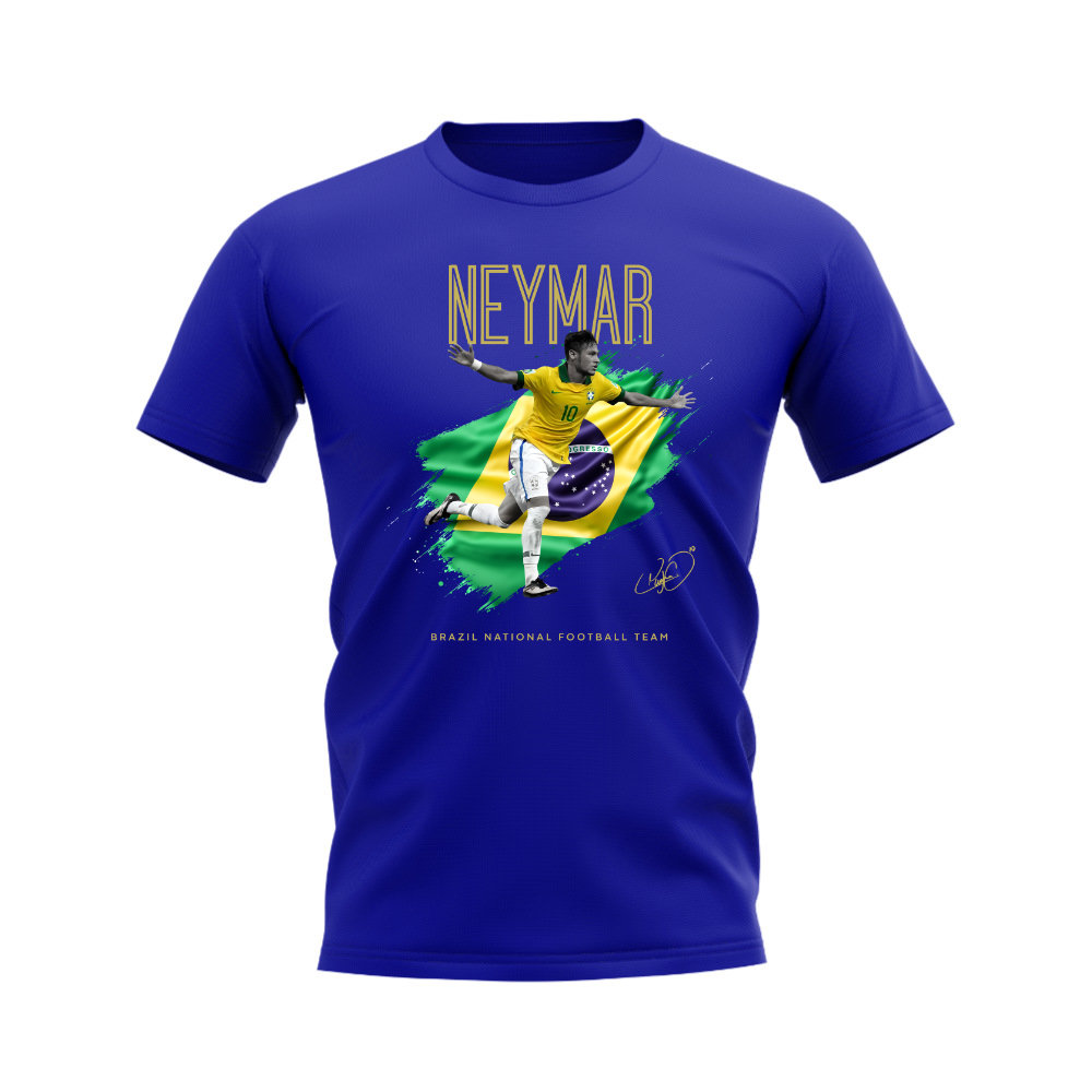 Neymar Brazil Celebration T-Shirt (Blue)