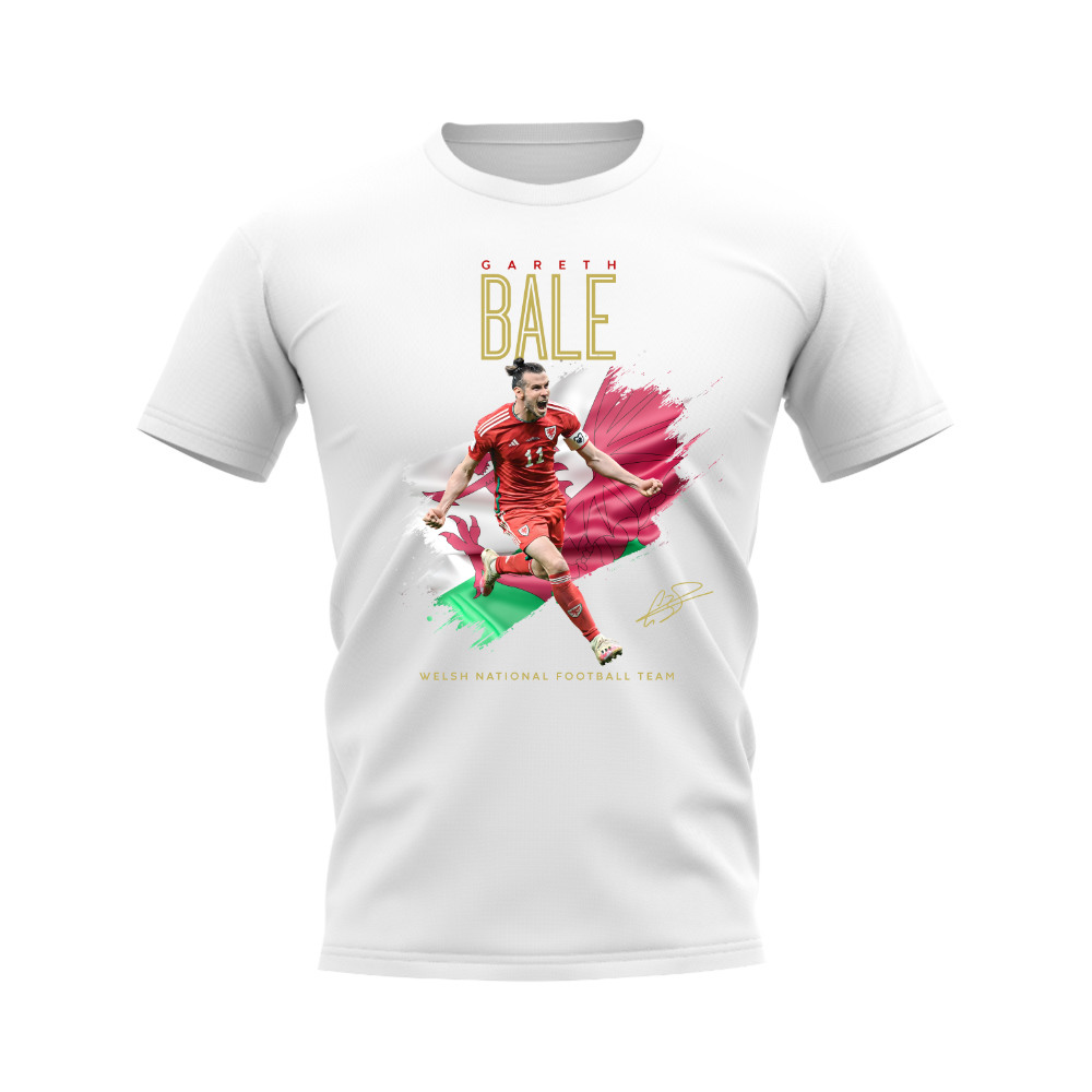 Gareth Bale Wales Celebration T-Shirt (White)