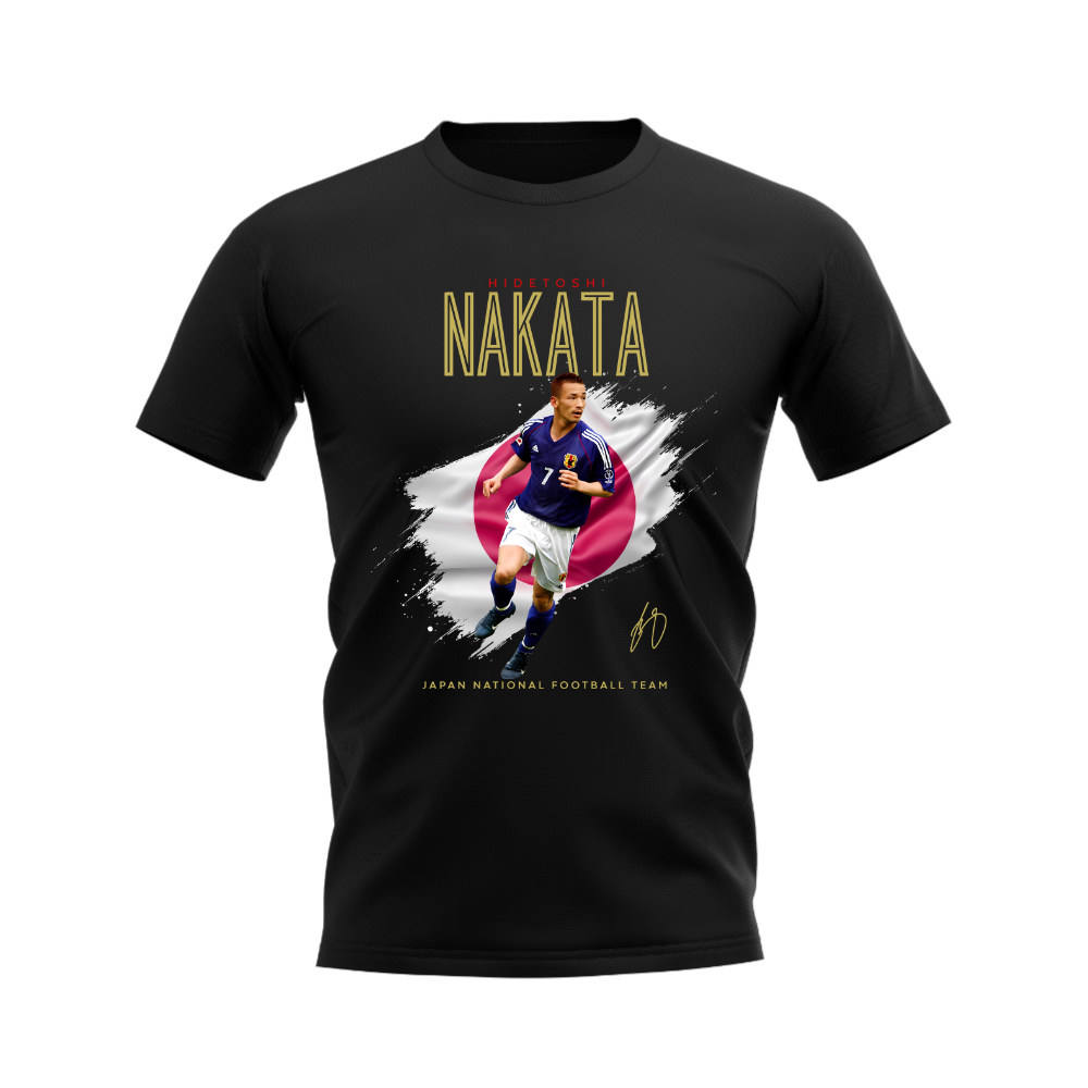 Hidetoshi Nakata Japan Image T-Shirt (Black)