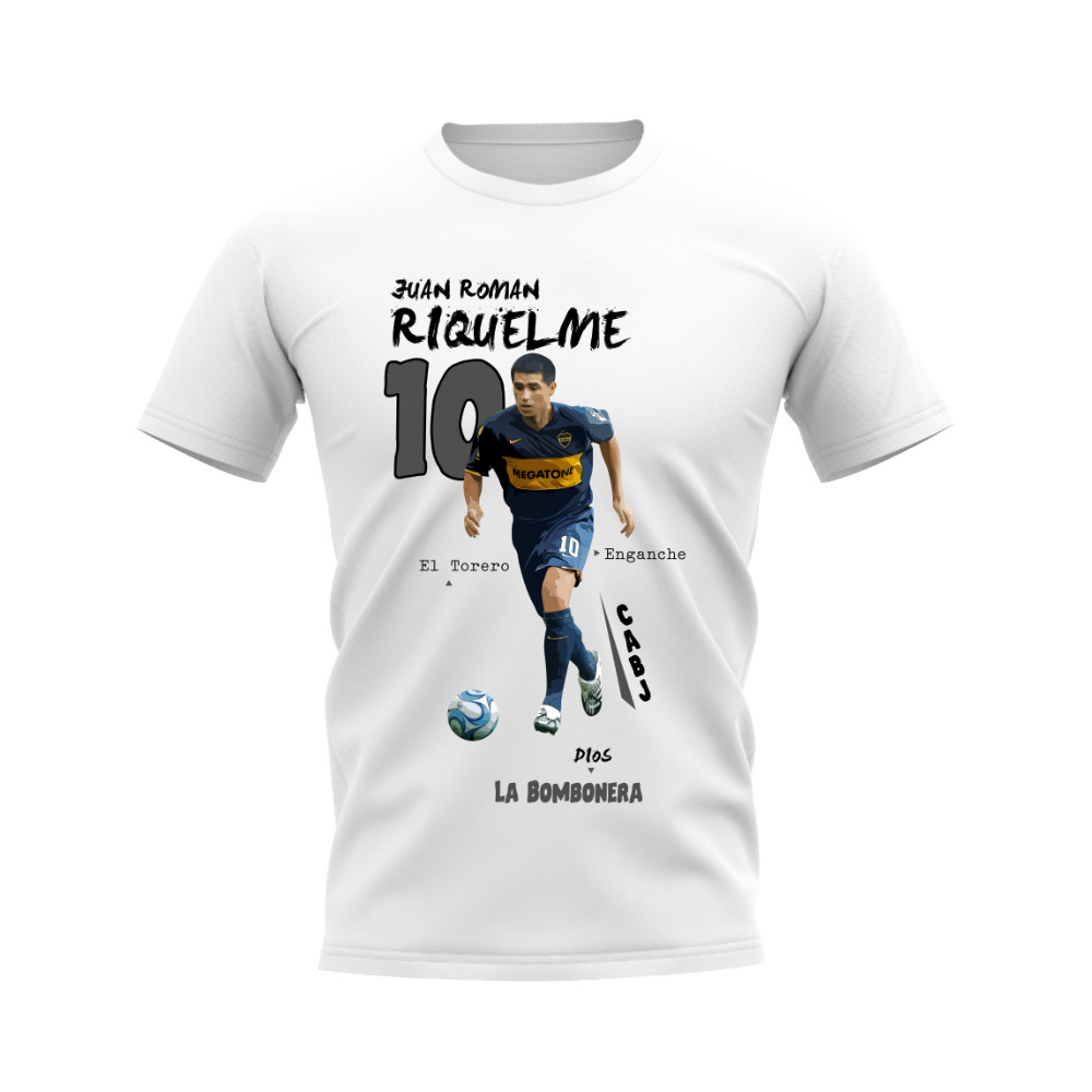 Juan Riquelme Boca Juniors Graphic T-Shirt (White)