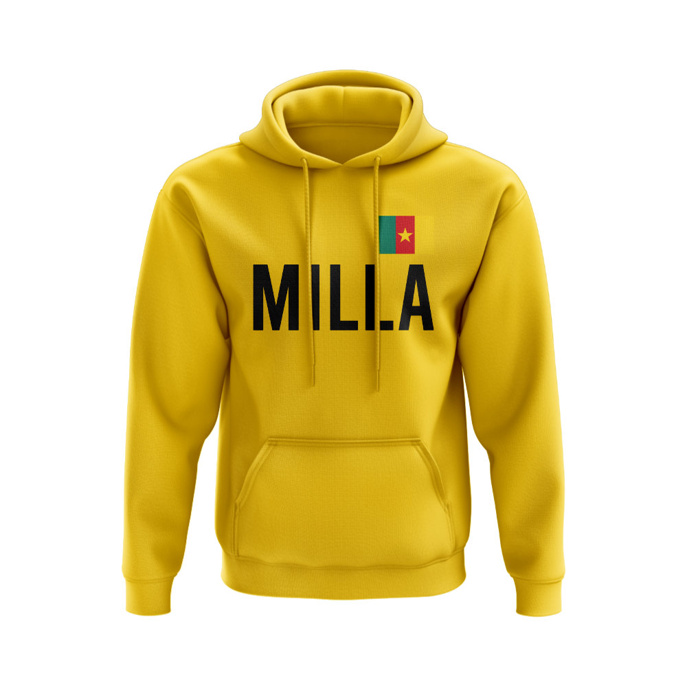 Roger Milla Cameroon Name Hoody (Yellow)