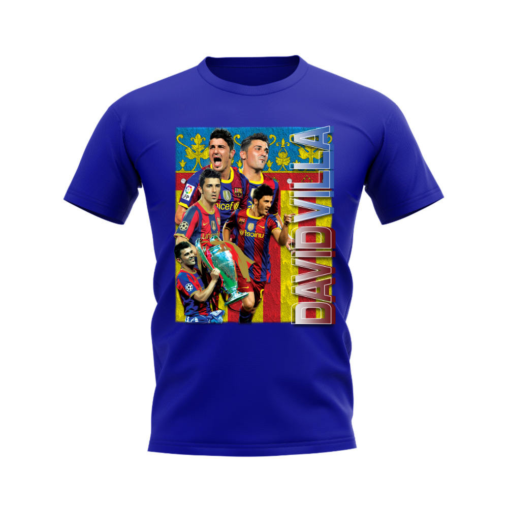 David Villa Barcelona Bootleg T-Shirt (Blue)