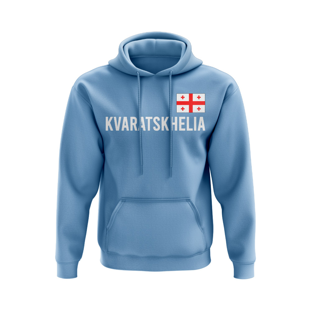 Khvicha Kvaratskhelia Georgia Name Hoody (Sky Blue)