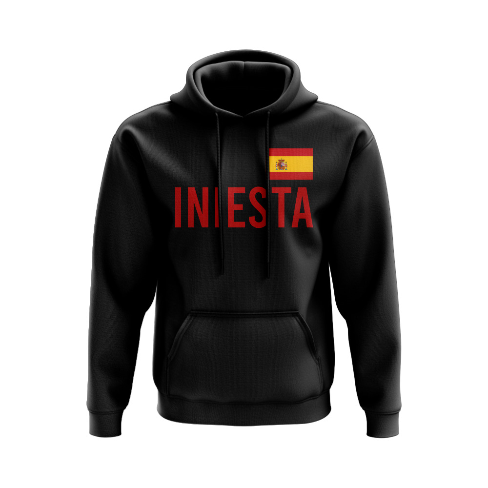 Andres Iniesta Spain Name Hoody (Black)