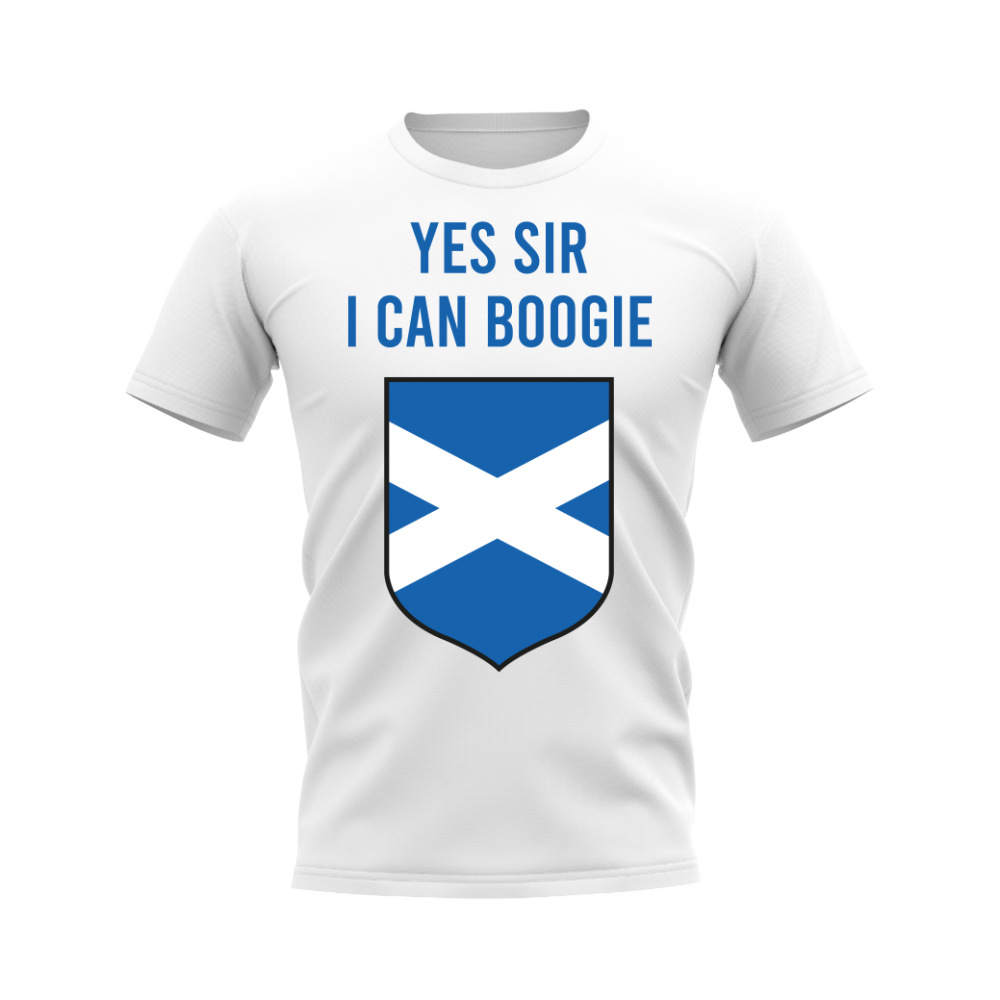 Yes Sir I Can Boogie Scotland Fans Phrase T-shirt (White)