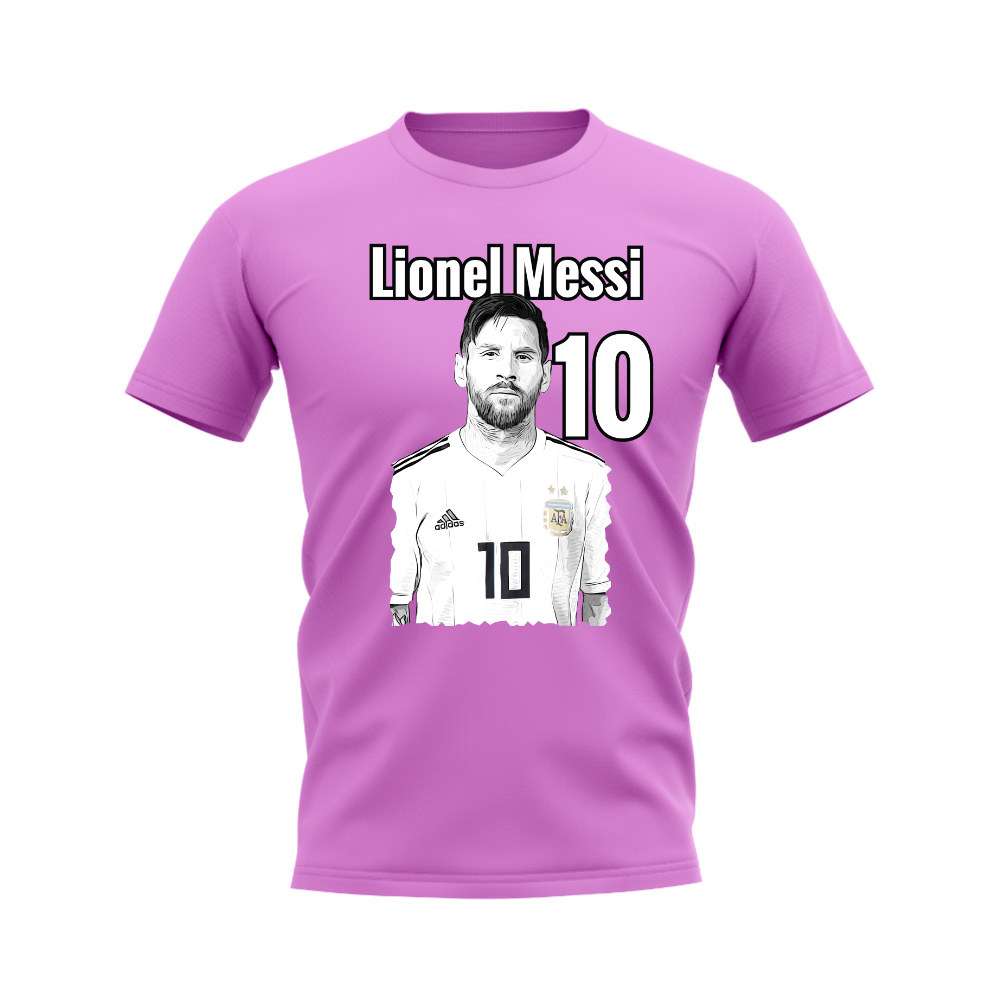 Lionel Messi Argentina Profile T-Shirt (Pink)