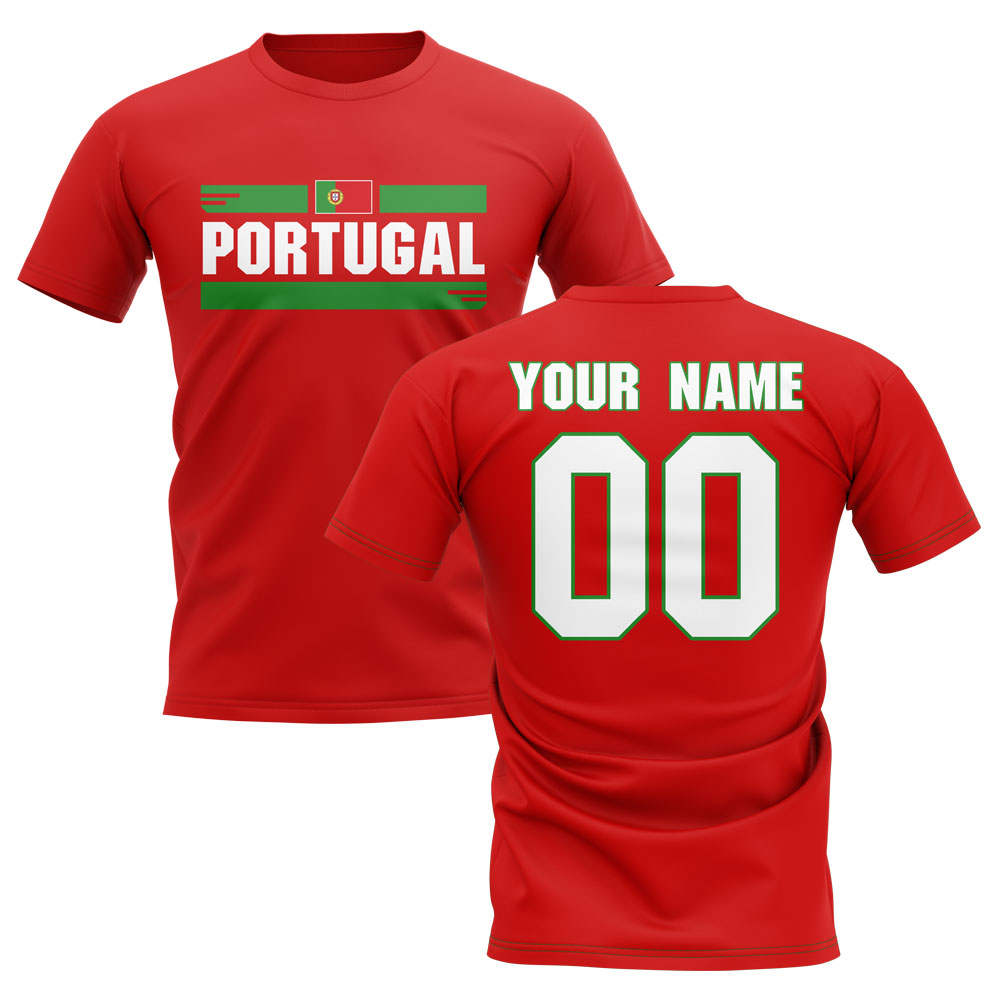 Personalised Portugal Fan Football T-Shirt (red)