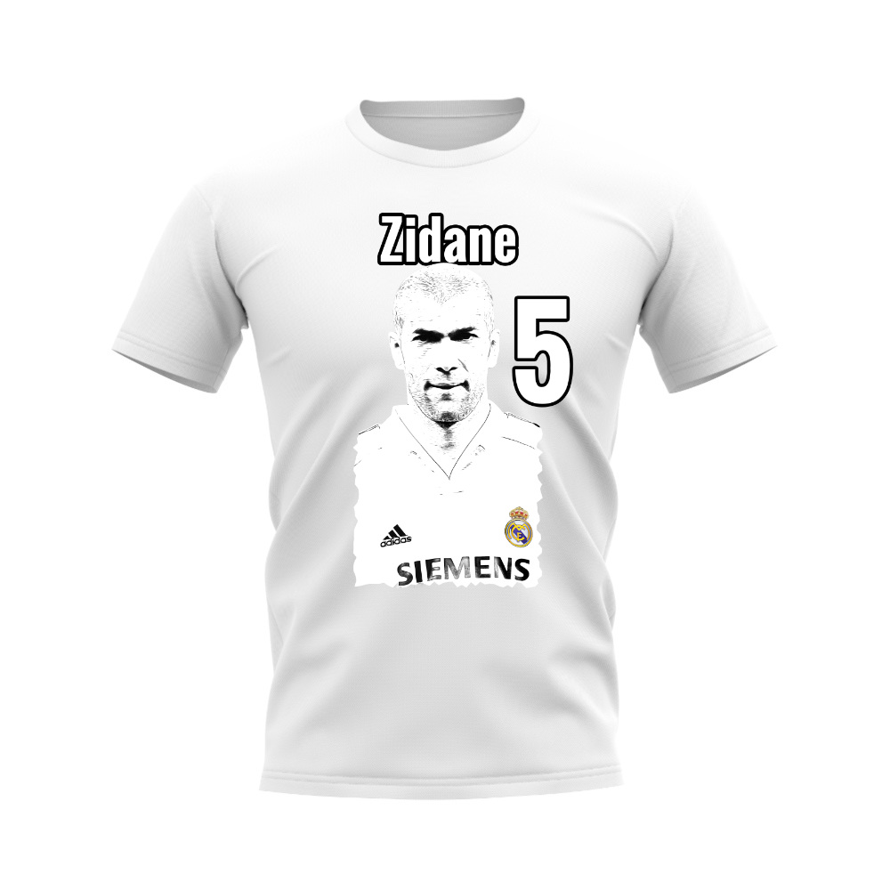 Zinedine Zidane Real Madrid Profile T-shirt (White)