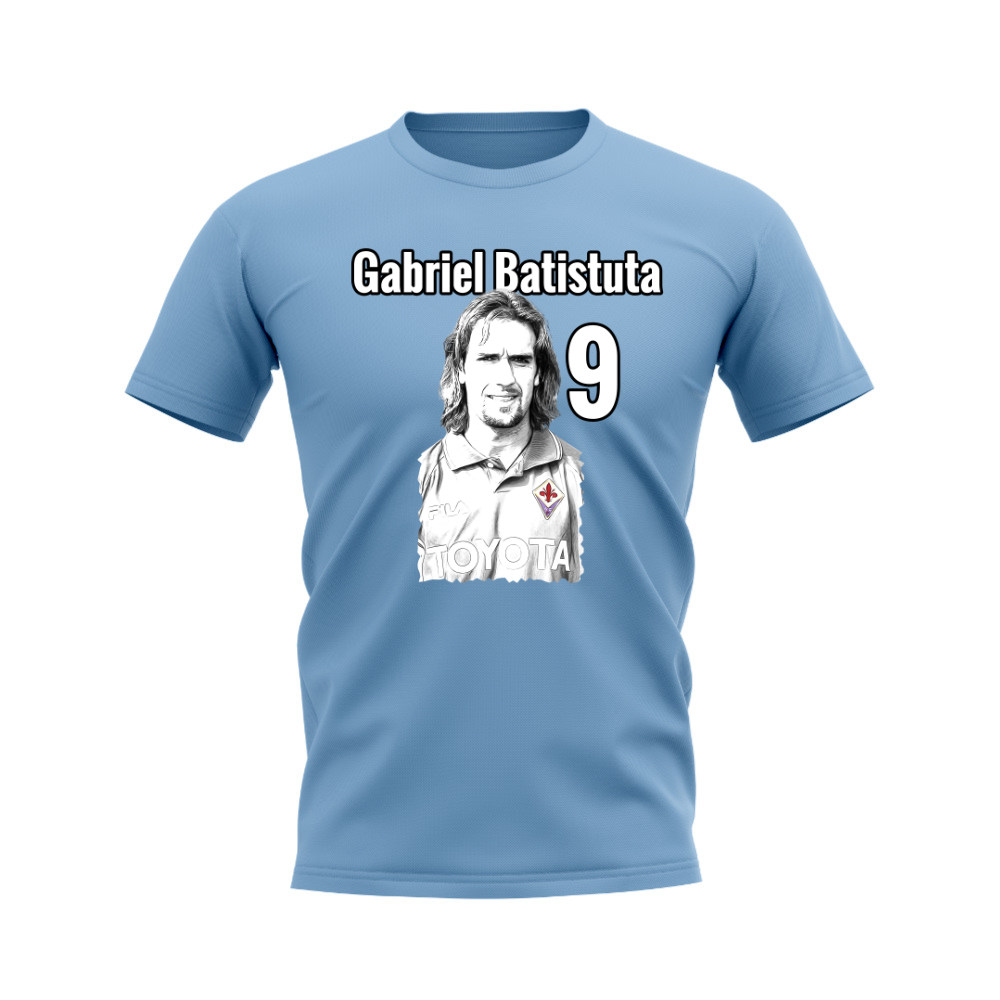 Gabriel Batistuta Fiorentina Profile T-shirt (Sky Blue)