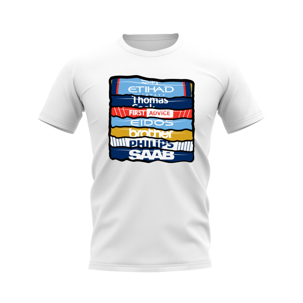 Manchester City Shirt Sponsor History T-shirt (White)