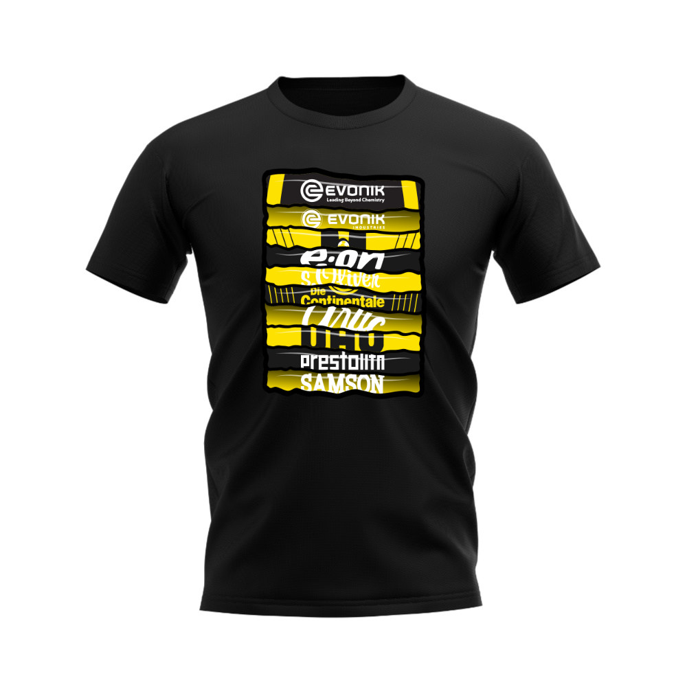 Borussia Dortmund Shirt Sponsor History T-shirt (Black)