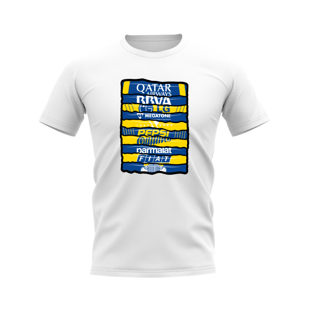 Boca Juniors Shirt Sponsor History T-shirt (White)