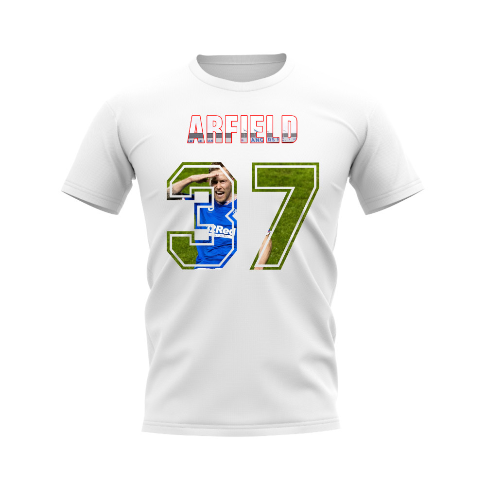 Scott Arfield Name and Number Rangers T-shirt (White)