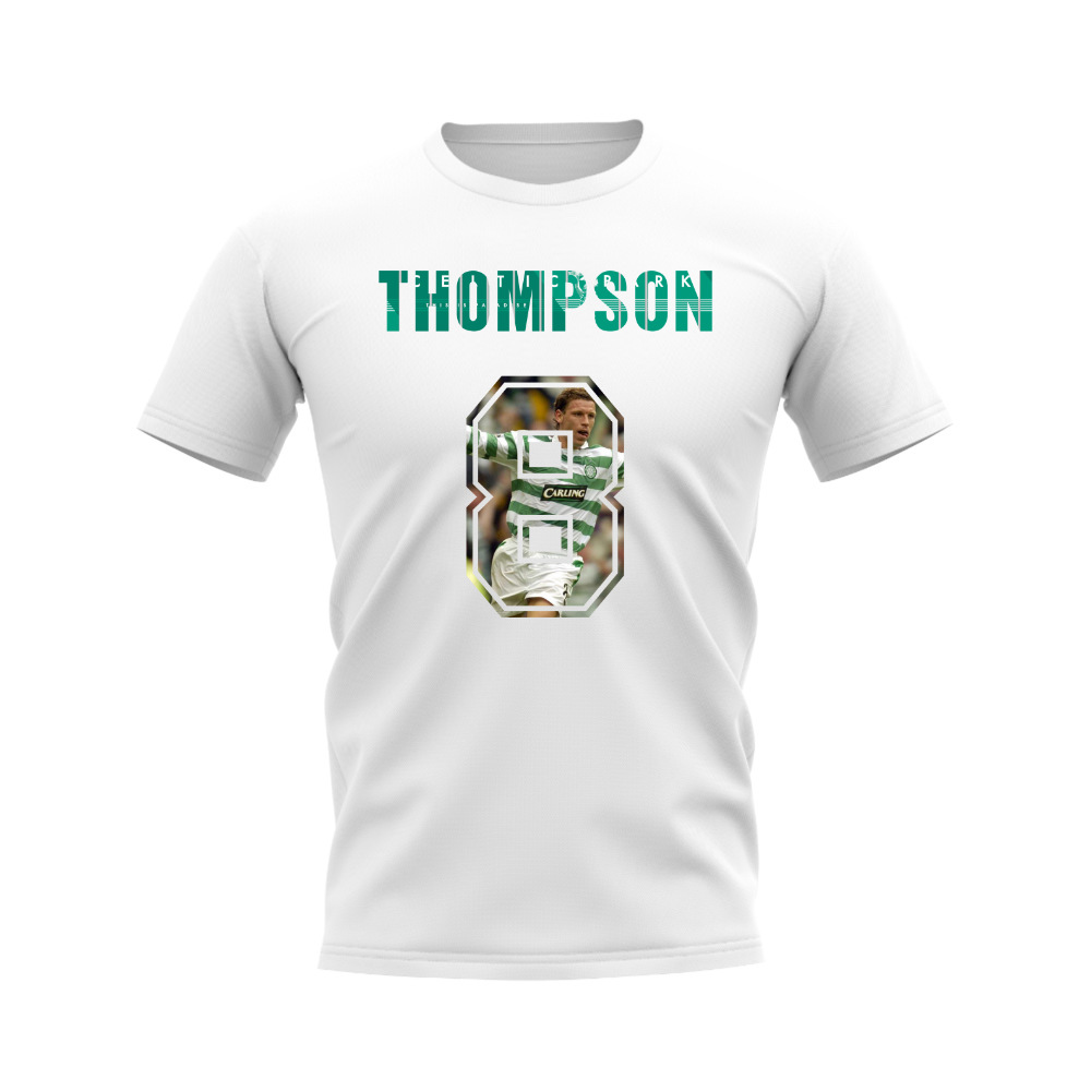 Alan Thompson Name And Number Celtic T-Shirt (White)