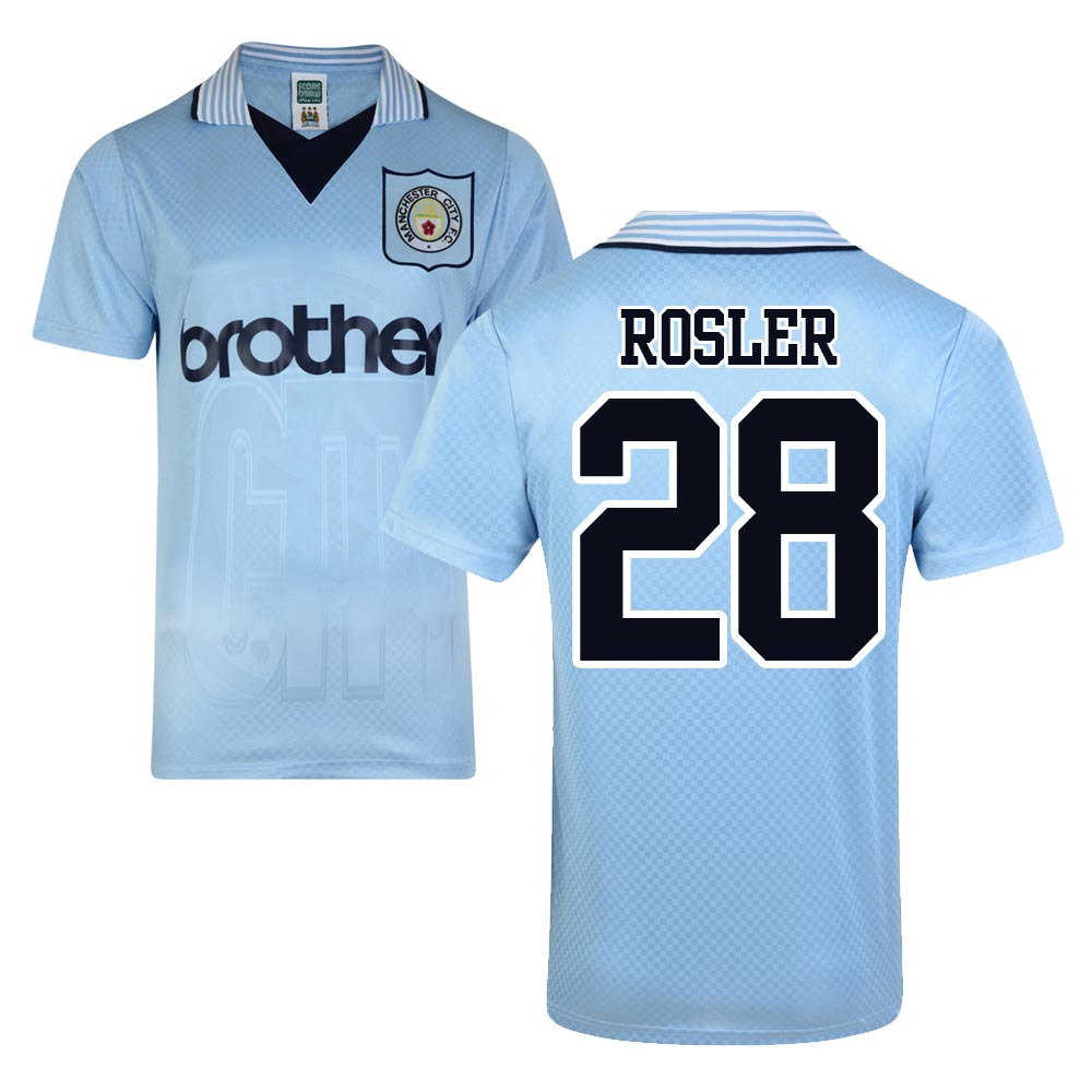 Score Draw Man City 1996 Home Shirt (Rosler 28)