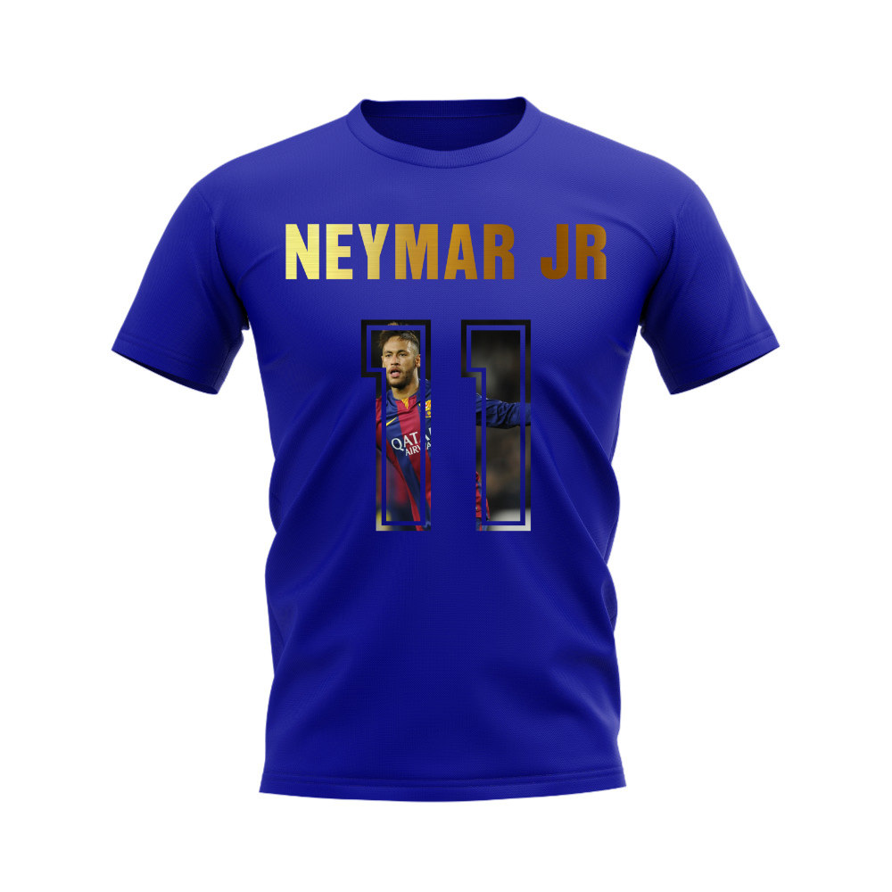 Neymar JR Name And Number Barcelona T-Shirt (Blue)