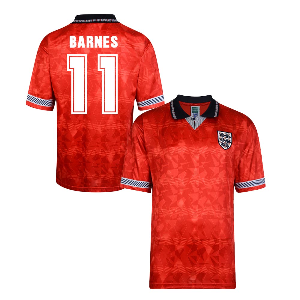 Score Draw England World Cup 1990 Away Shirt (Barnes 11)