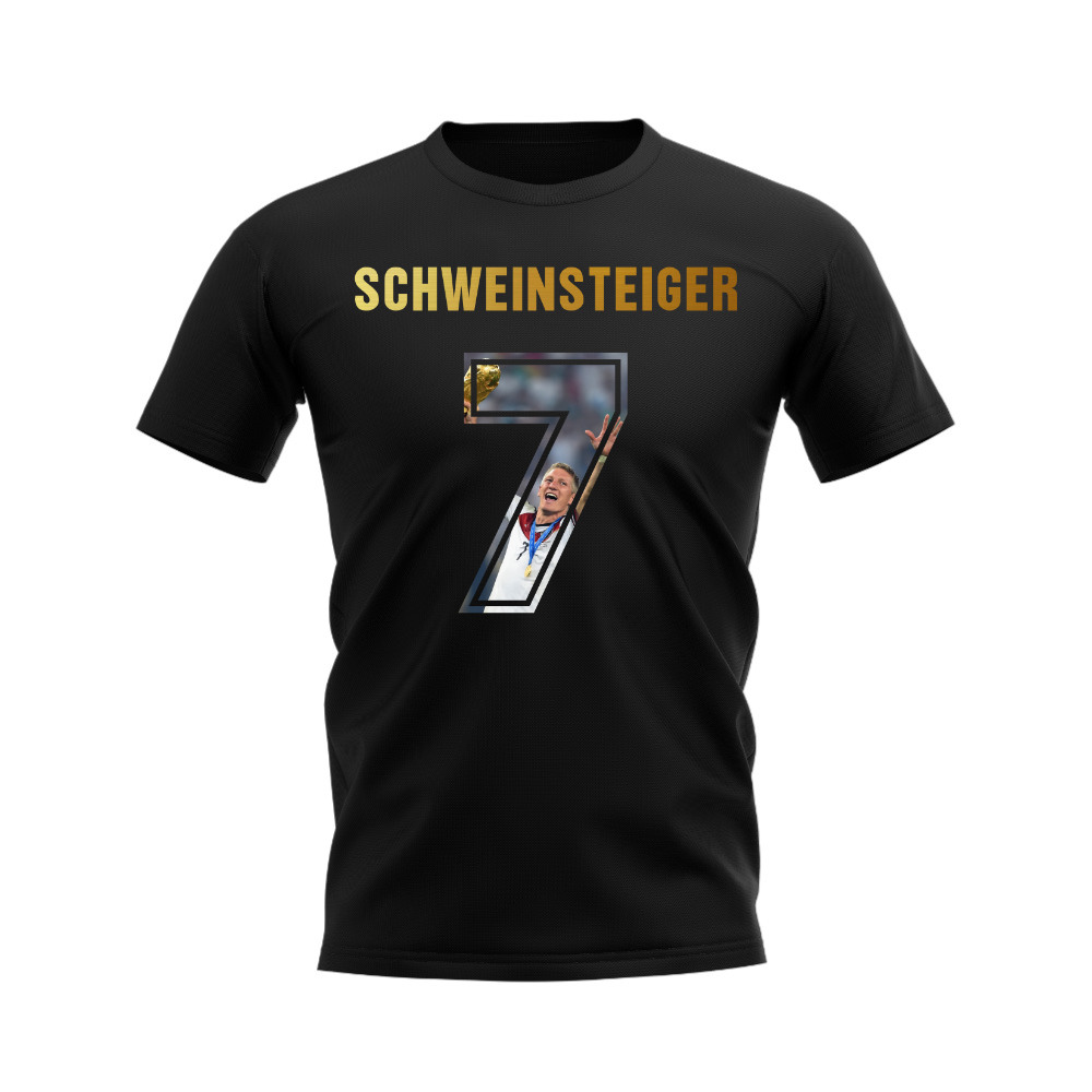 Bastian Schweinsteiger Name And Number Germany T-Shirt (Black)