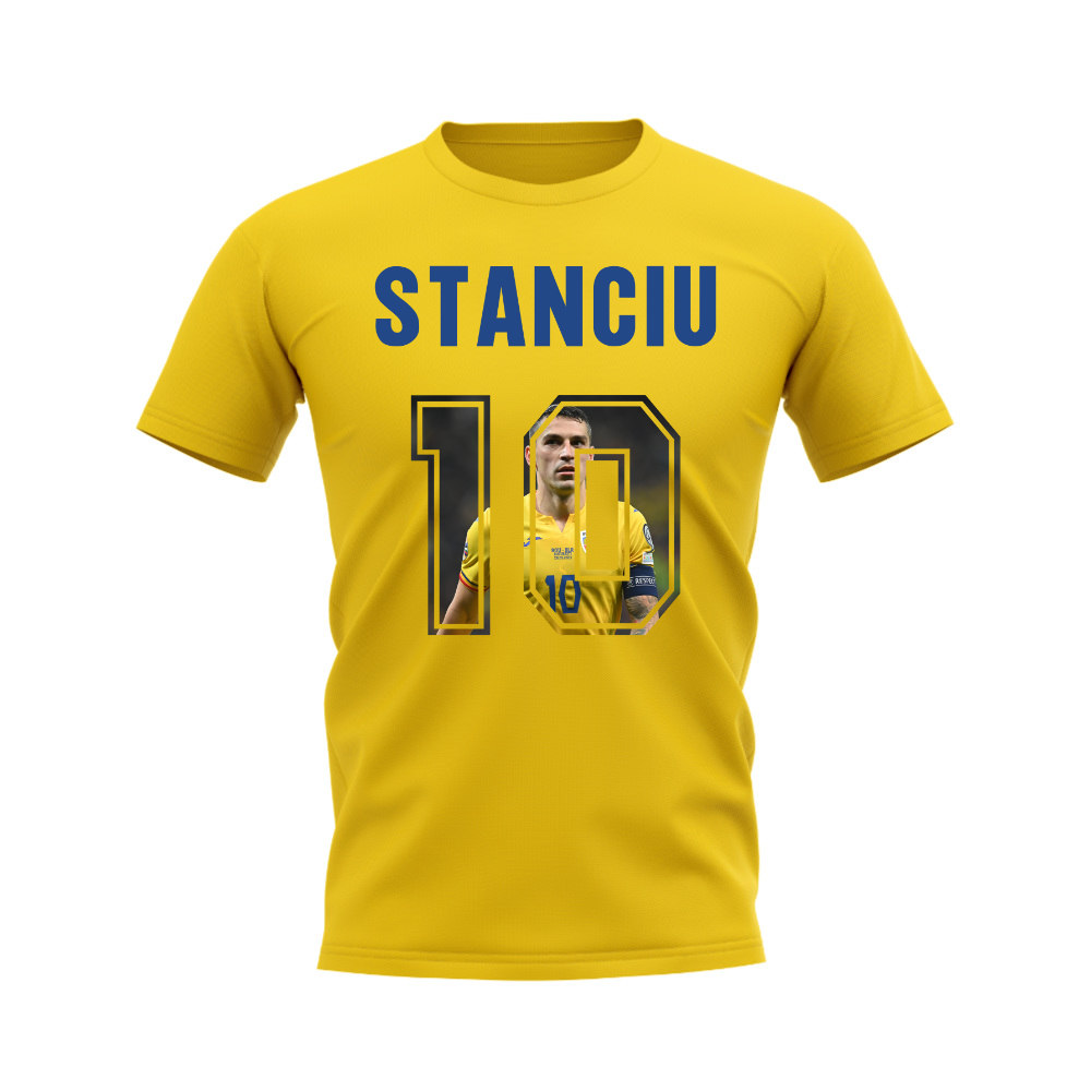 Nicolae Stanciu Name And Number Romania T-Shirt (Yellow)