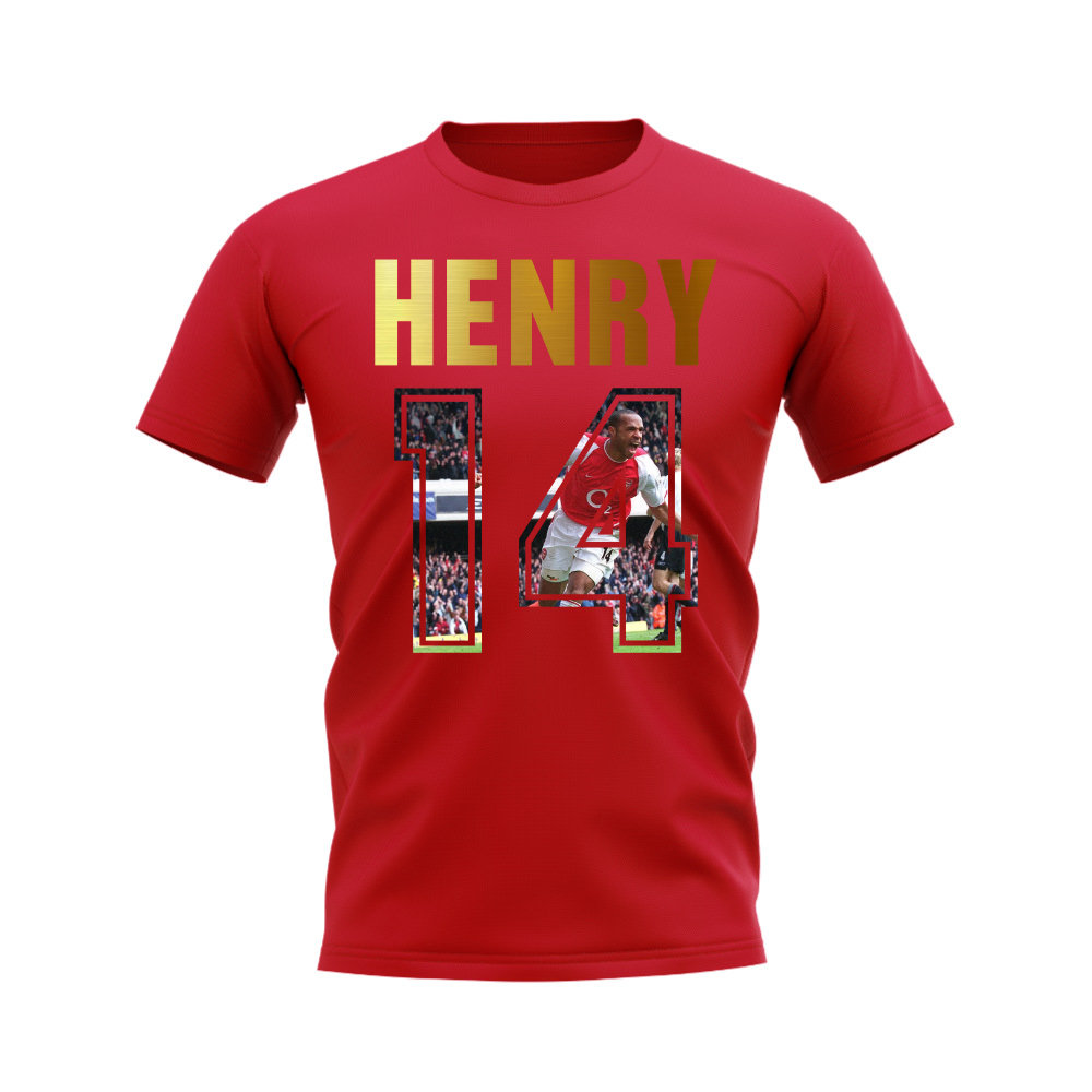 Thierry Henry Name And Number Arsenal T-Shirt (Red)