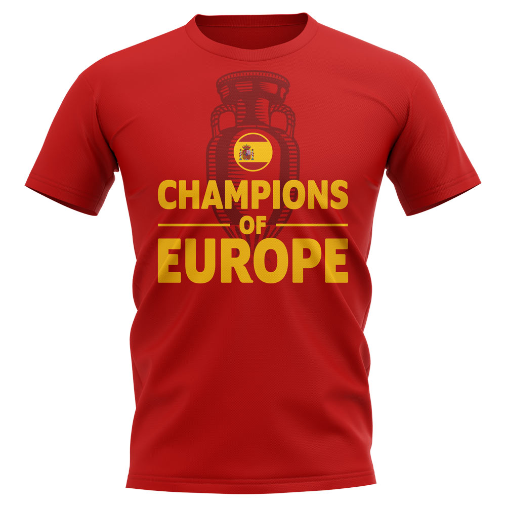 Spain Champions Of Europe T-shirt –(Red)