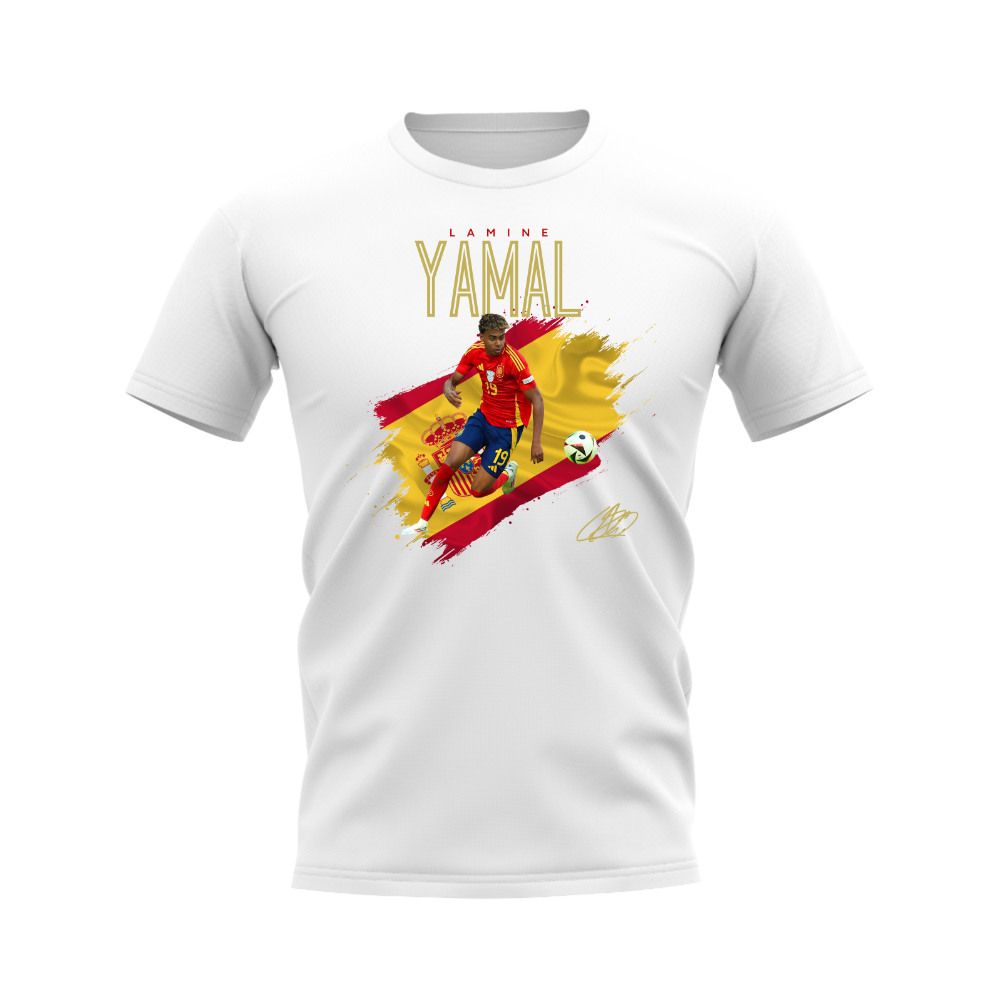 Lamine Yamal Spain Flag T-Shirt (White)