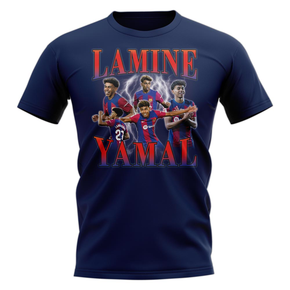 Lamine Yamal Barcelona Bootleg T-Shirt (Navy)