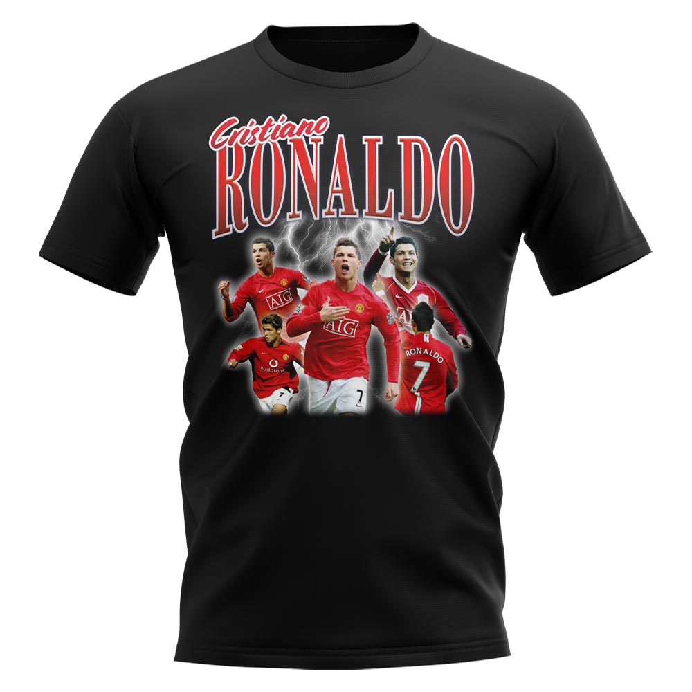 Cristiano Ronaldo Manchester United Bootleg T-Shirt (Black)