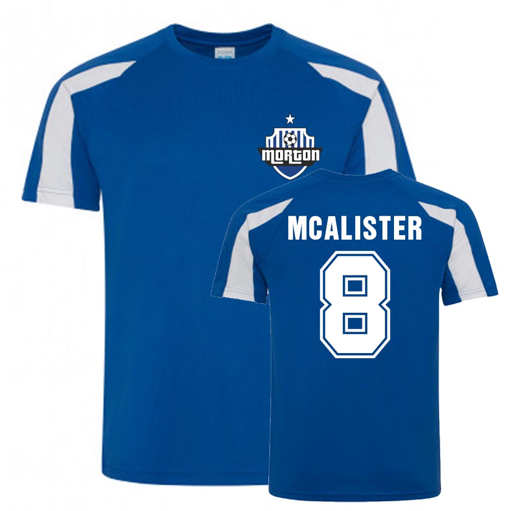 Jim McAlister Greenock Morton Sports Training Jersey (Blue)