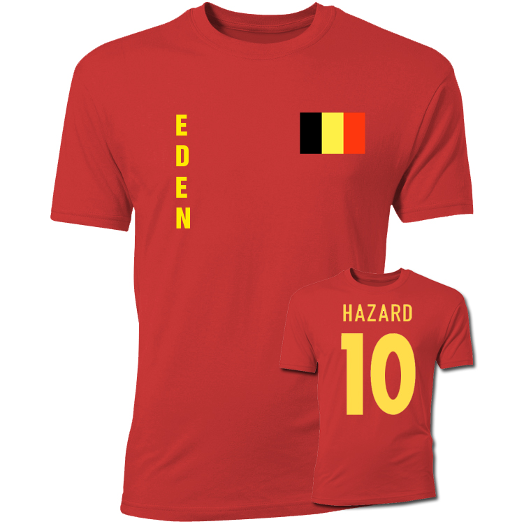 Eden Hazard Belgium Flag T-Shirt (Red)