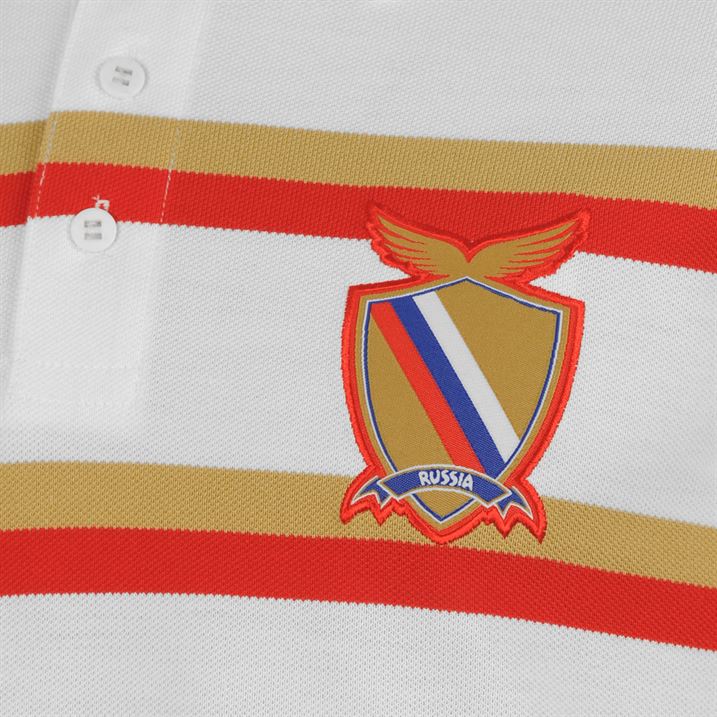 Russia 2014 FIFA Stripe Polo Shirt (White)