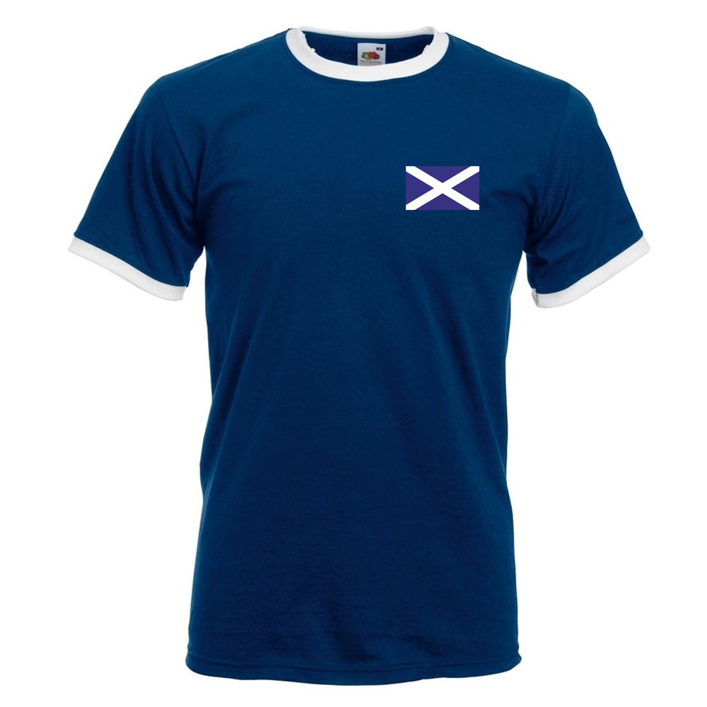 Gordon Strachan Scotland Ringer Tee (navy)