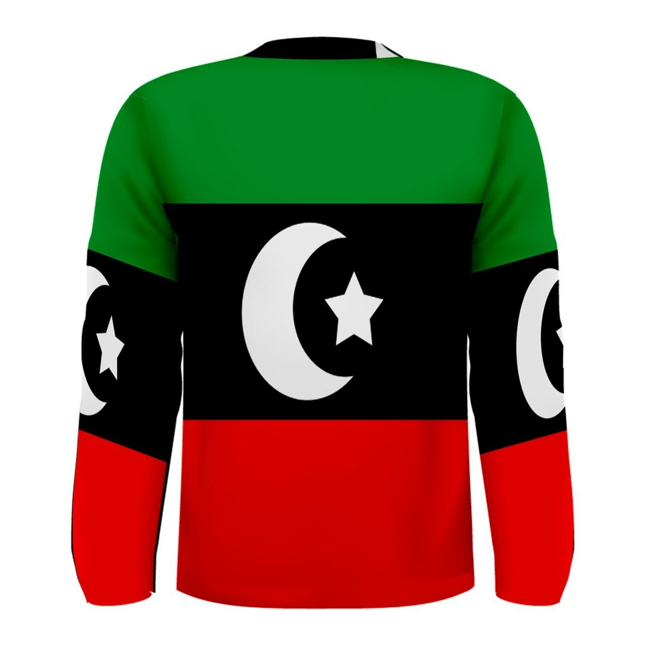 Libya Flag Long Sleeve Sublimated Sports Jersey