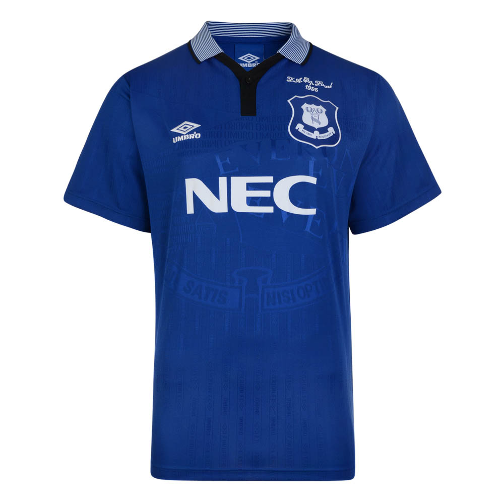 Score Draw Everton 1995 Cup Final Umbro Retro Football Shirt (Rideout 15)