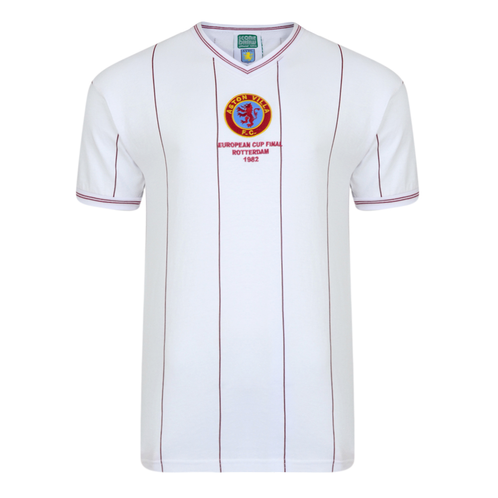 Score Draw Aston Villa 1982 Euro Final Retro Football Shirt (Shaw 8)