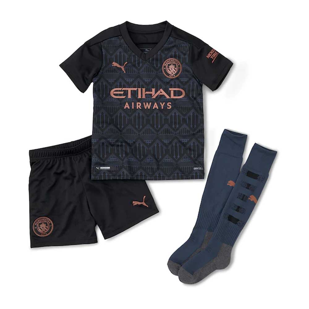 2020-2021 Manchester City Away Little Boys Mini Kit (ZINCHENKO 11)