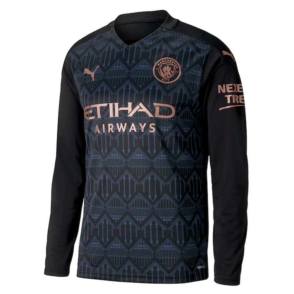 2020-2021 Manchester City Puma Away Long Sleeve Shirt (BERNARDO 20)