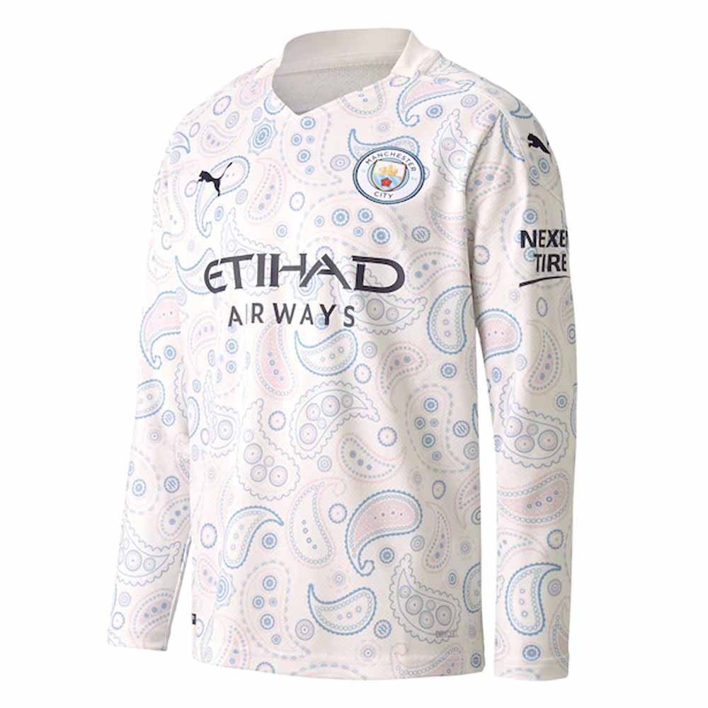 2020-2021 Manchester City Puma Third Long Sleeve Shirt (Kids) (DUNNE 22)