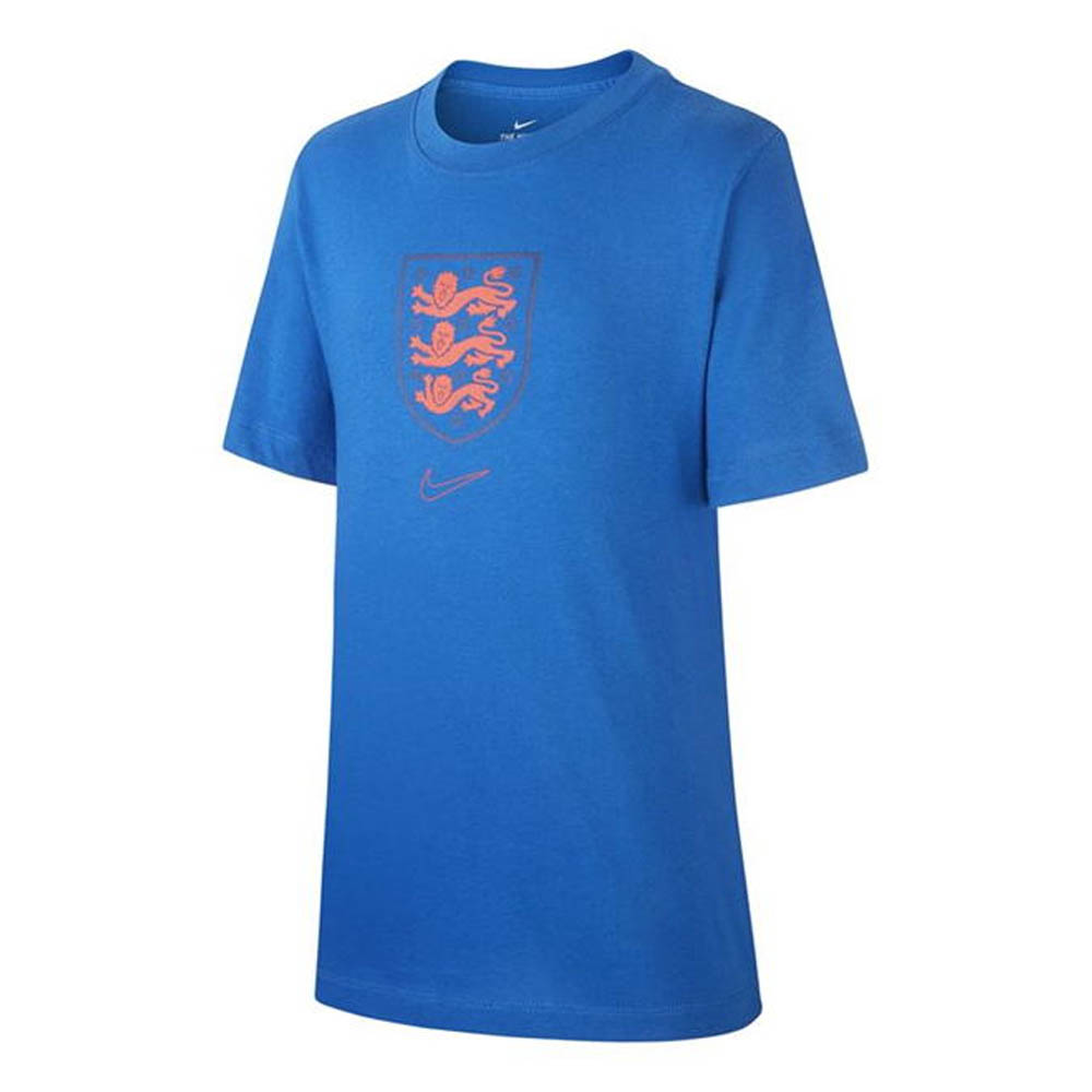 2020-2021 England Nike Evergreen Crest Tee (Blue) - Kids (LINEKER 10)