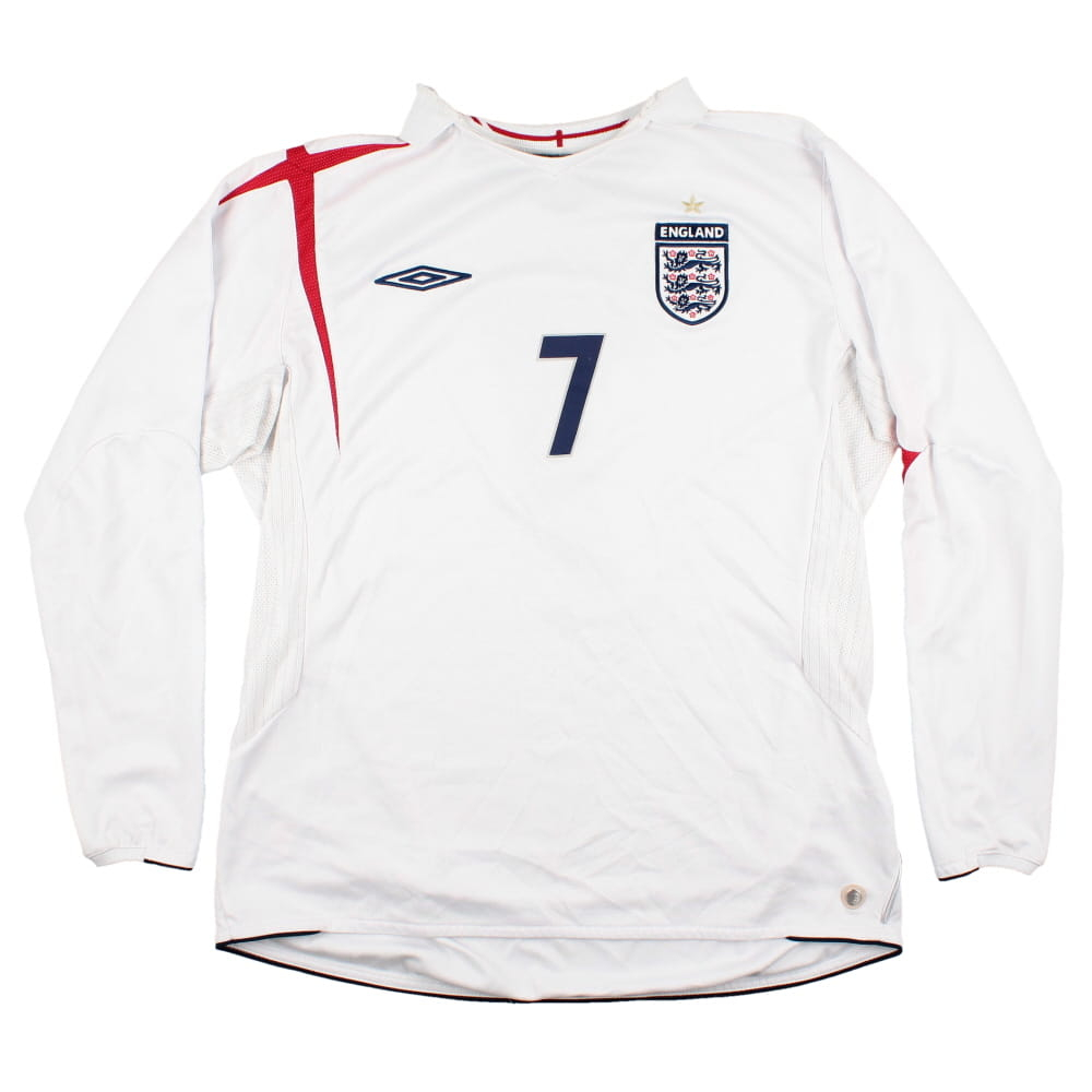 England 2005-07 Long Sleeve Home Shirt (XL) #7 (Very Good)
