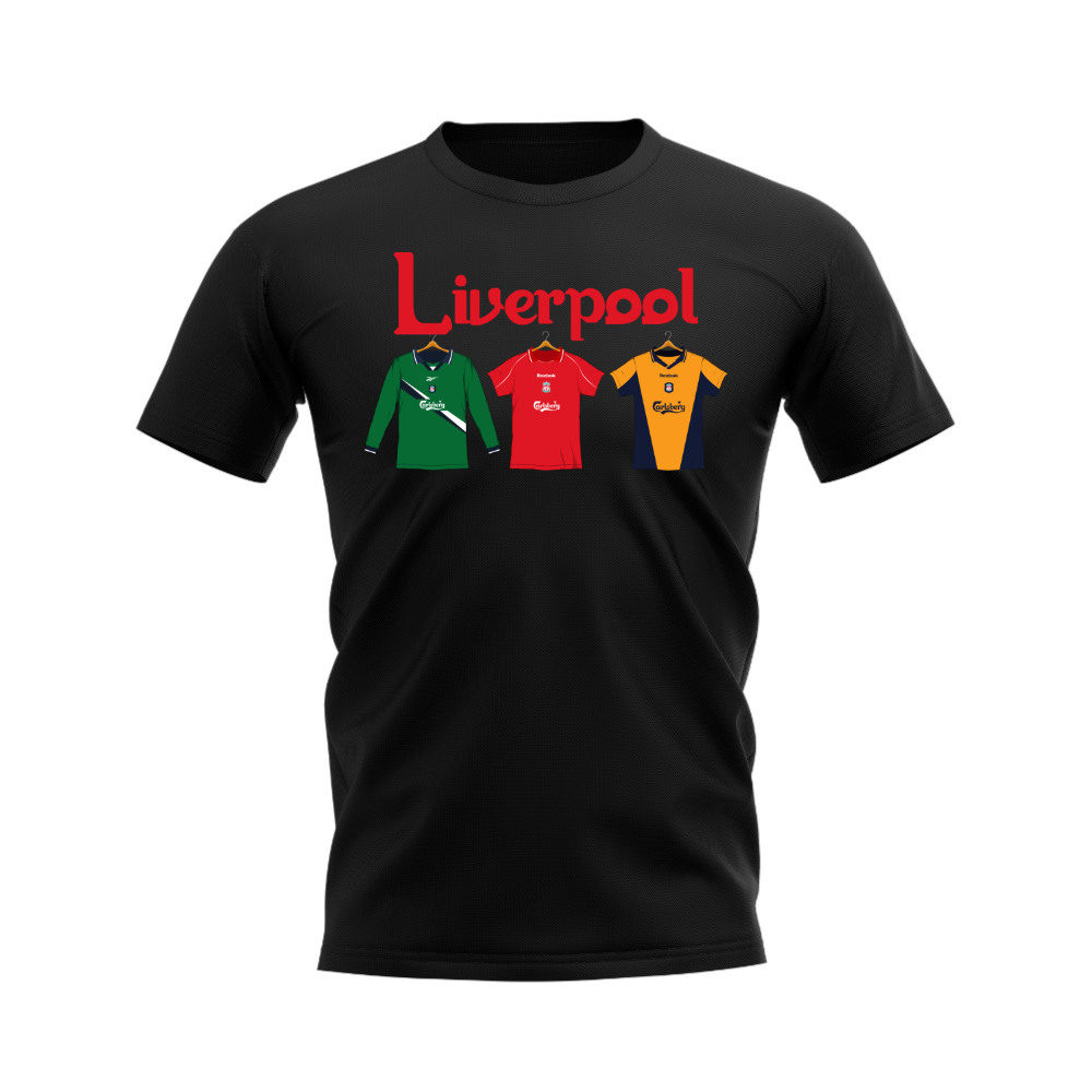 Liverpool 2000-2001 Retro Shirt T-shirt - Text (Black) (McAllister 21)