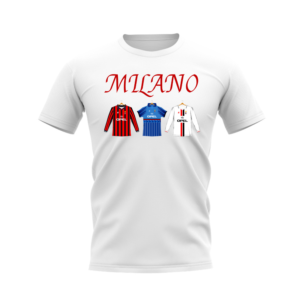 Milano 1995-1996 Retro Shirt T-shirt - Text (White) (MALDINI 3)