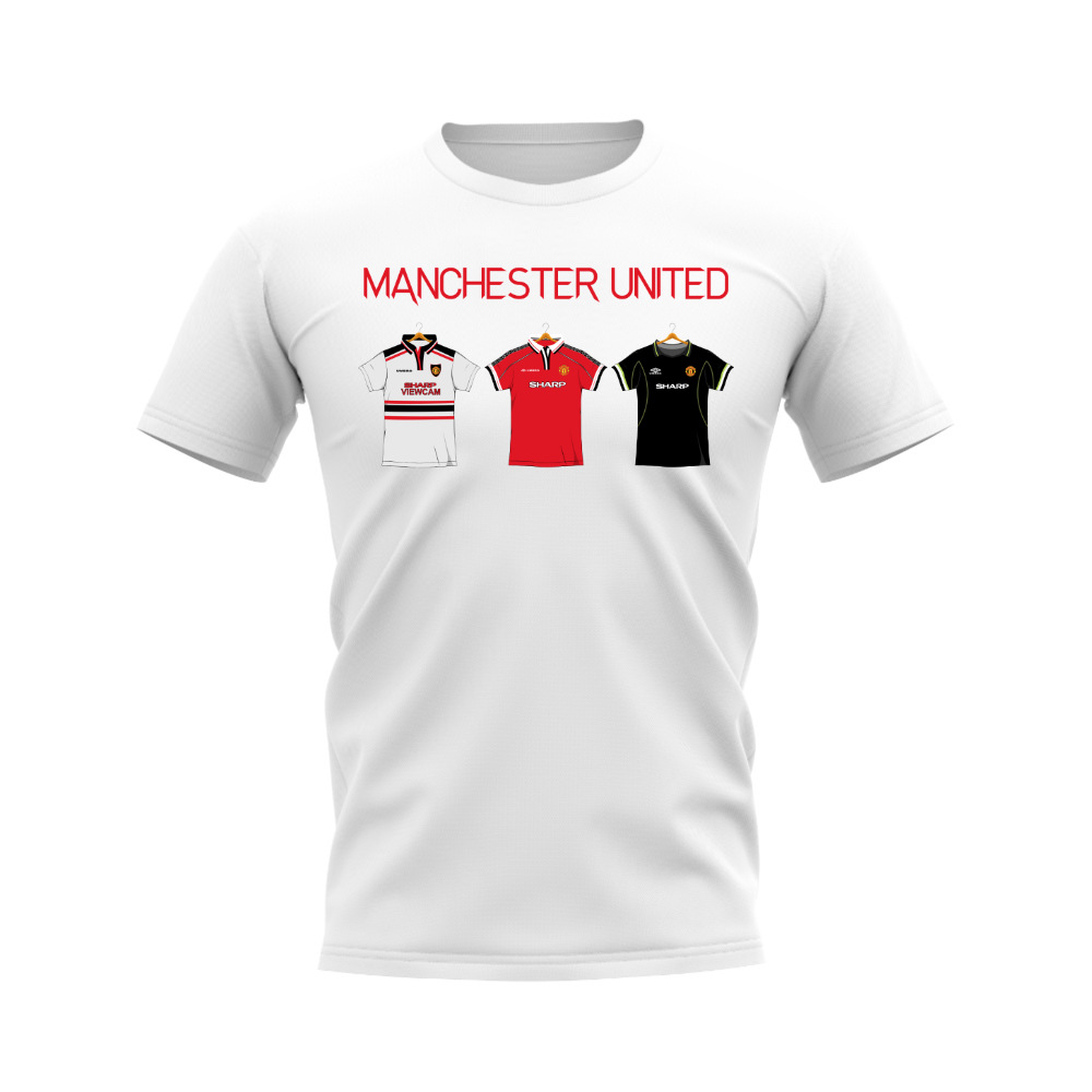 Manchester United 1998-1999 Retro Shirt T-shirt - Text (White) (Solskjaer 20)