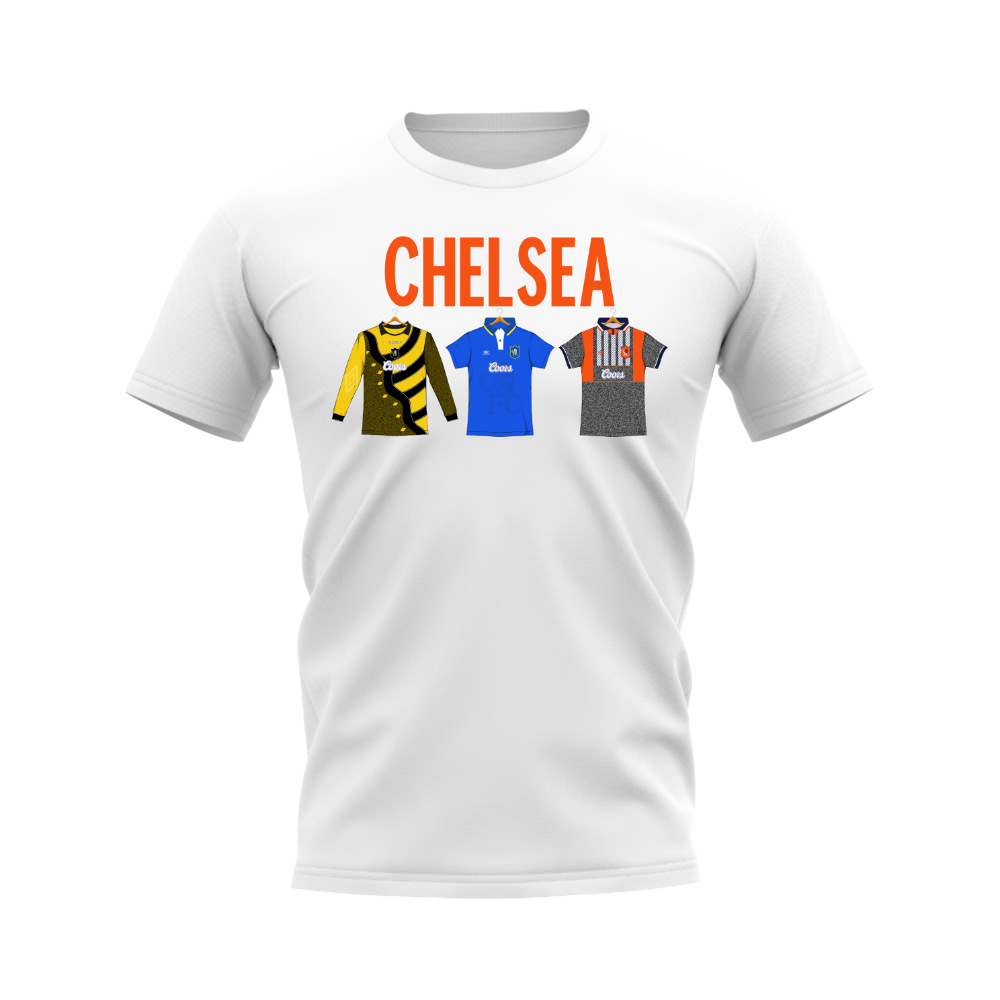 Chelsea 1995-1996 Retro Shirt T-shirts - Text (White) (Spencer 7)