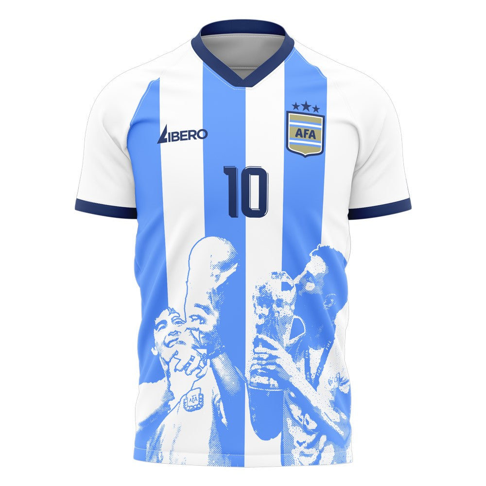 Messi x Maradona Argentina World Cup Tribute Shirt (ZANETTI 8)