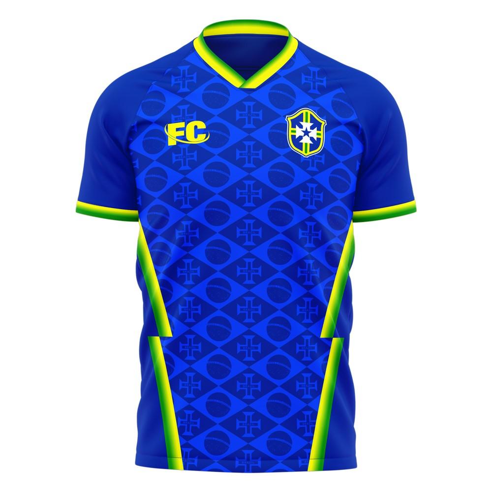 Brazil 2021-2022 Away Concept Football Kit (Fans Culture) (ROMARIO 9)