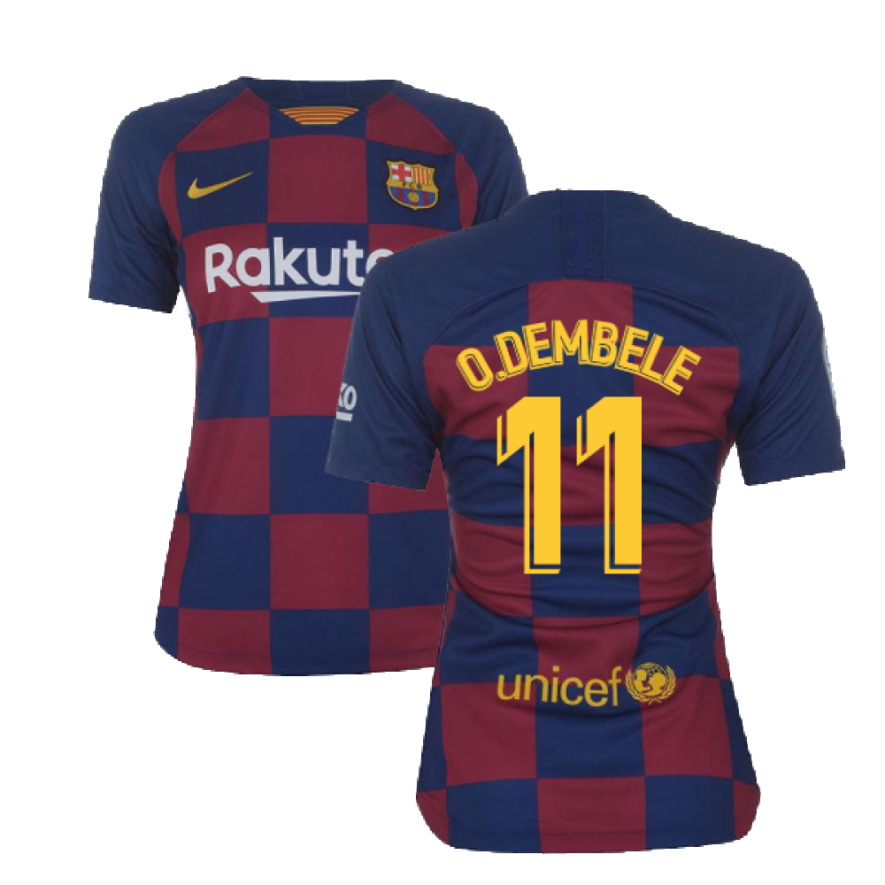 2019-2020 Barcelona Home Nike Ladies Shirt (O.DEMBELE 11)